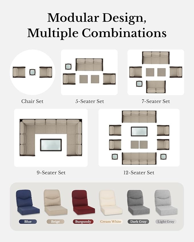 HILLGA Luxury High Back Patio Furniture Set - Image 10