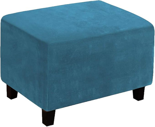 Ottoman Cover, Stretch Rectangle Velvet Ottoman Slipcovers of Foot Stool by LiveGo