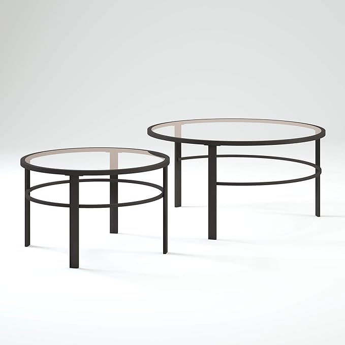Henn&Hart Round Nested Coffee Table in Blackened Bronze, Coffee Table coffee - Image 16