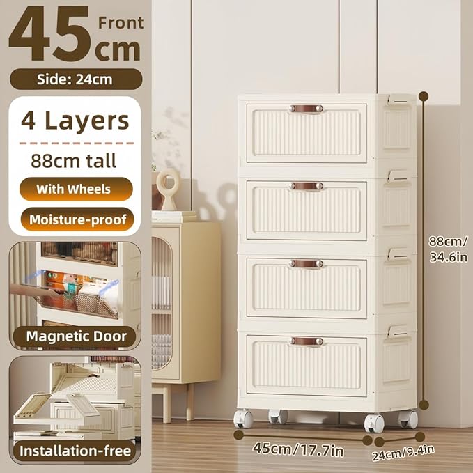 4-Tier Foldable Storage Cabinet - Image 2
