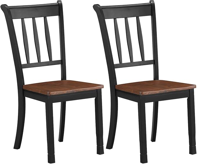 Giantex Wood Dining Chairs Set of 2, Armless Kitchen Chairs w/Solid Rubber Wood by Giantex