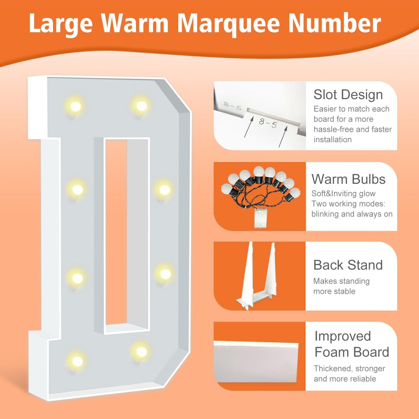 Marquee Letters, 3 Feet Tall Light Up Letters D, Large Marquee Light Up Letter for Birthday Party Decor, LED Letter Light for Wedding Anniversary Event Graduation DIY Decorations