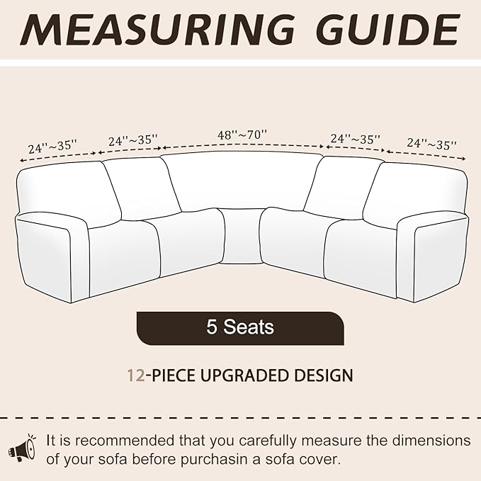 Arfntevss Sectional Recliner Couch Covers Velvet Corner Sectional Sofa Cover - Image 2