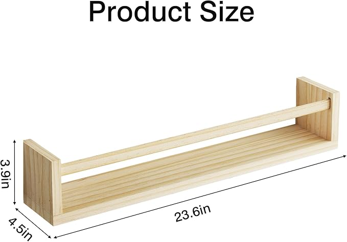 Fixwal Nursery Book Shelves, 23.6 Inch Floating Bookshelves - Image 2