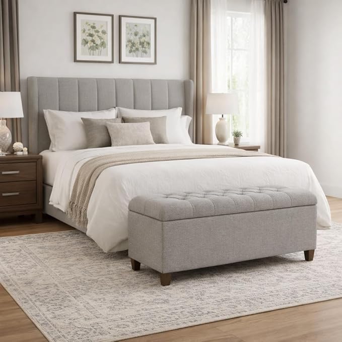 Homepop Home Decor Tufted Ainsley Button Storage Ottoman Bench - Image 2