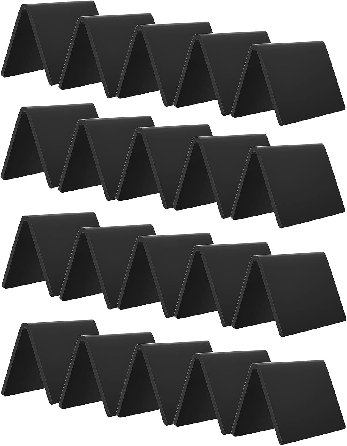 20 Pack Acrylic Mini Chalkboard Sign, AITEE Black Mini Tabletop Chalkboard Signs, Small Tent Chalkboards Blackboard for Weddings, Birthday Parties, Message Board Signs, Buffet, Bakery and Retail Label