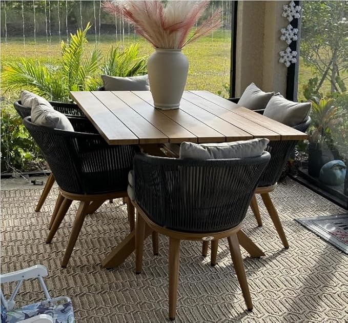 PURPLE LEAF Patio Dining Chair Set Modern Wicker Outdoor Furniture Seating - Image 4