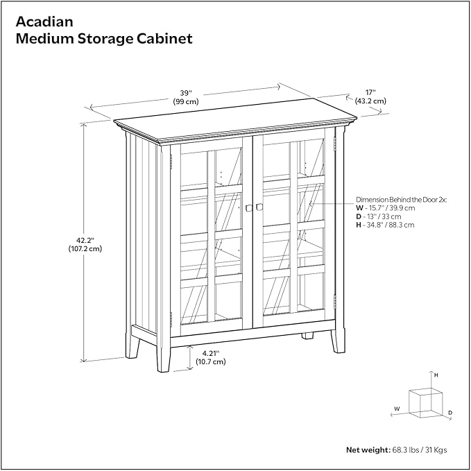 SIMPLIHOME Acadian Storage Cabinet - Image 2