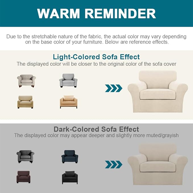 Turquoize 2 Piece Chair Covers for Living Room Armchair Cover Armchair - Image 6