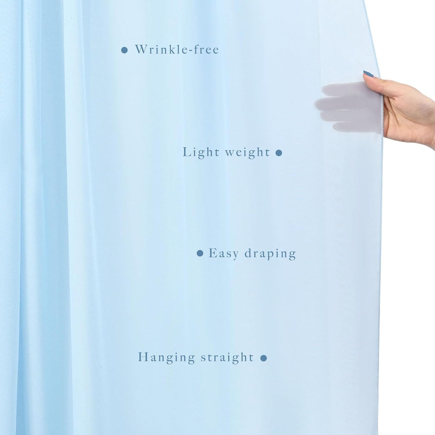 Wedding Arch Drapes Fabric 2 Panels 20Ft Length x 28" Width Baby Blue Arch Draping Chiffon Fabric Sheer Curtains Backdrop for Party Bridal Ceremony Ceiling Decor Wedding Stage Reception Decorations