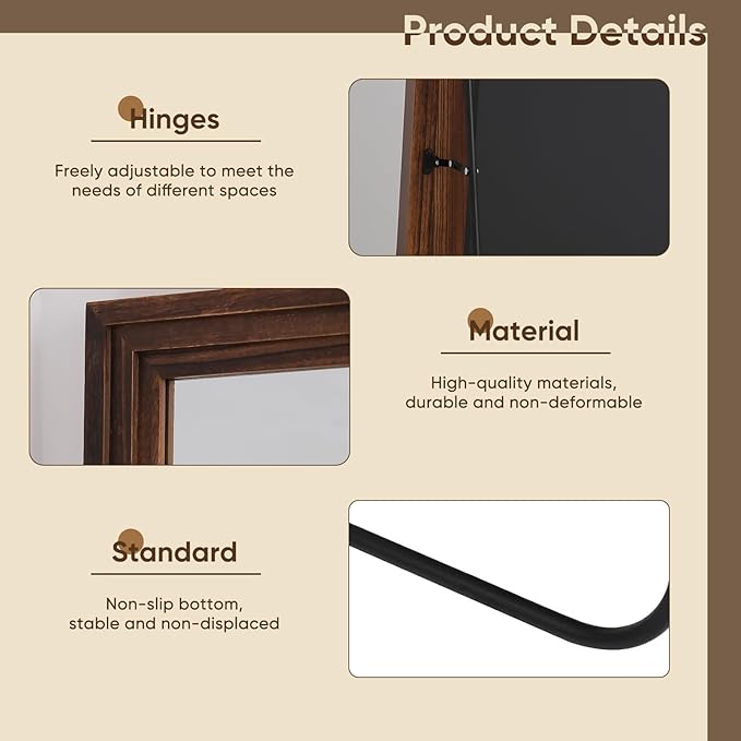 Full Length Mirror, Oversized Stand Up Mirrors Large Wall Mirrors, Wall Mounted - Image 5