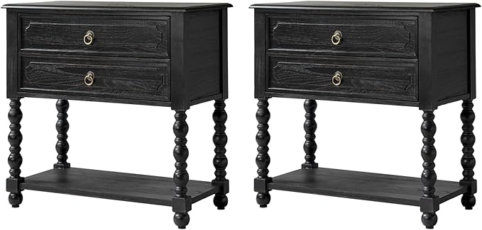 HULALA HOME Farmhouse Storage End Table Set of 2 - Image 8
