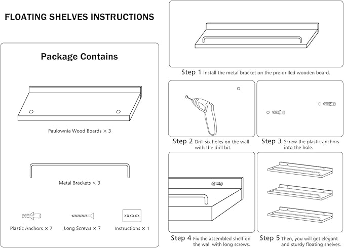RYOFOBETTO 22 inches Long Floating Shelves, Bathroom Decor Shelves Over Toilet - Image 7