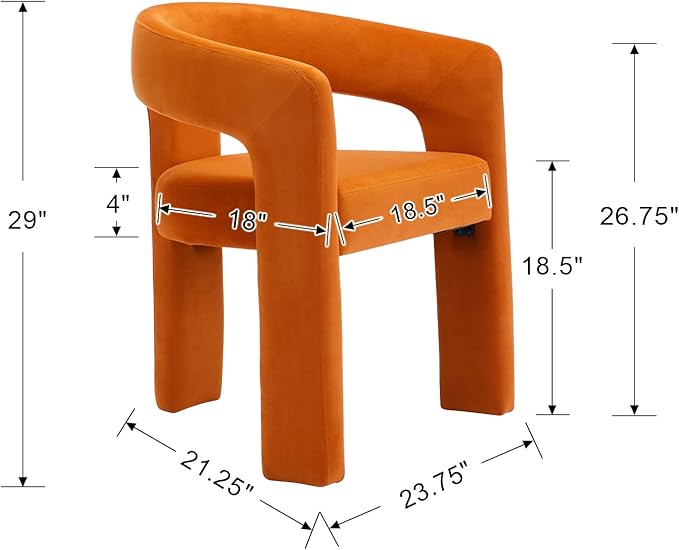 BESTANO Set of 3 Modern Velvet Fabric Upholstered Dining Chairs - Image 3