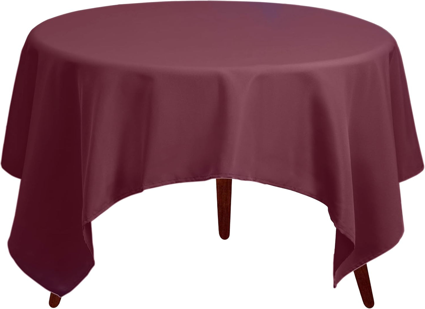 Gee Di Moda Square Tablecloth - 85 x 85 Inch Burgundy Table Cloth for Large Square or Round Tables - Heavy Duty Washable Fabric - for Buffet Table, Holiday Party, Dinner, Wedding & Baby Shower