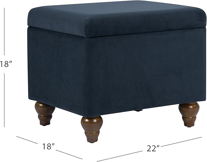 Homepop Home Decor | Upholstered Medium Rectangular Storage Ottoman | Hinged - Image 3