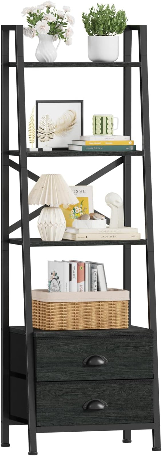 Furologee 4-Tier Ladder Shelf, Small Bookshelf by Furologee