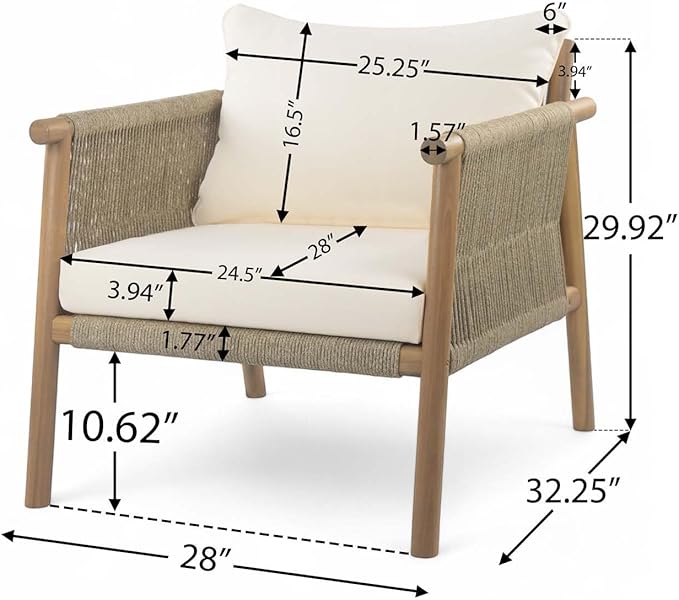 Handwoven Boho Accent Chair, Bohemian Living Room Chair, Accent Chairs - Image 2
