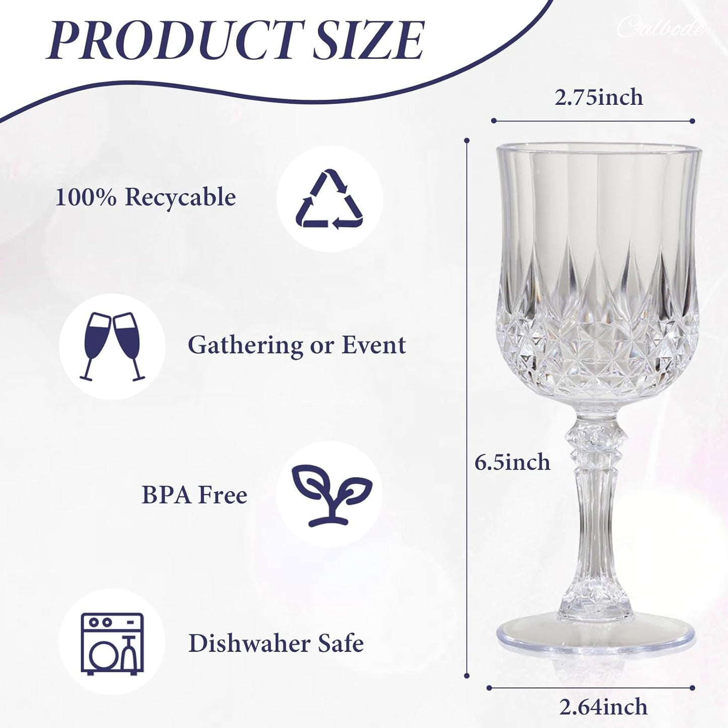 24 Pcs Plastic Wine Glasses 7oz – Unbreakable Clear Plastic Goblets for Parties Reusable & Dishwasher Safe Ideal for Weddings, Bars, and Every Celebration