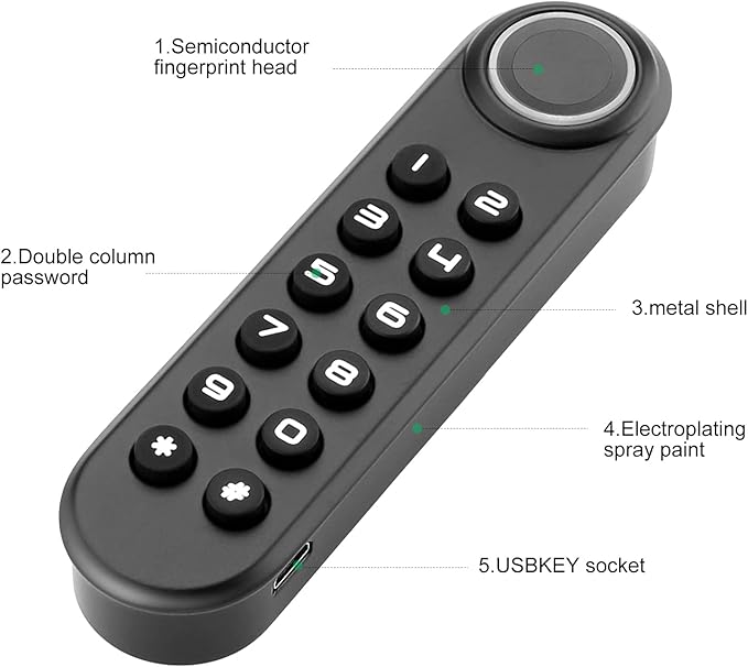 Fingerprint Cabinet Lock, Smart Electronic Cabinet Locks, Combination Password - Image 7
