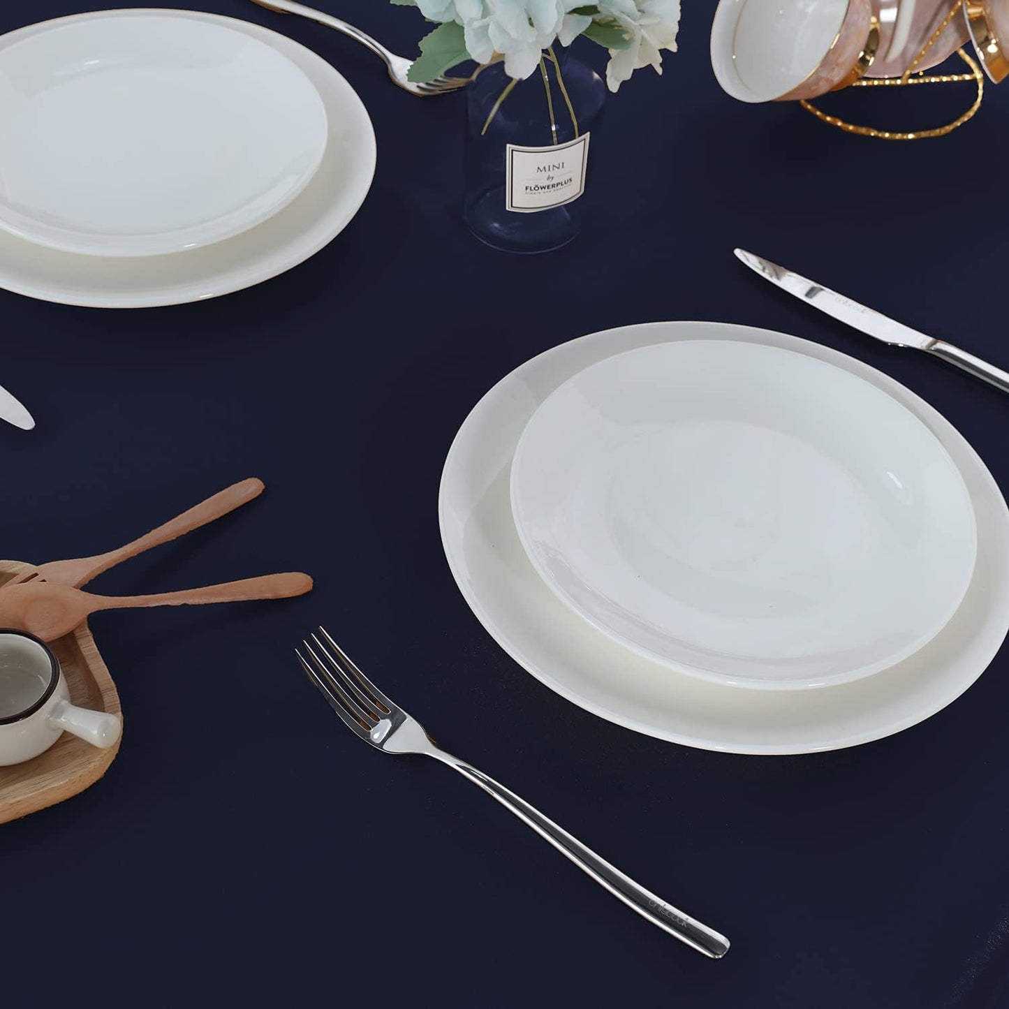 Fitable Square Tablecloth 60x60 inch Tablecloth Stain and Wrinkle Resistant Washable Polyester Table Cloth for Buffet Parties and Camping, Navy