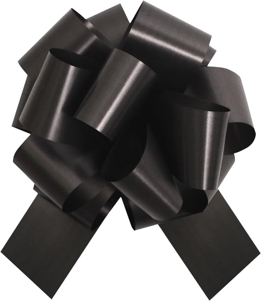 6 PCS 6 Inch Black Pull Bows - Perfect for Gift Wrapping, Wedding Decor, Car Bows, Birthday Parties, Christmas and Valentine's Day