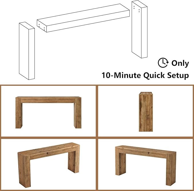 Reclaimed Solid Wood Console Table - Image 7
