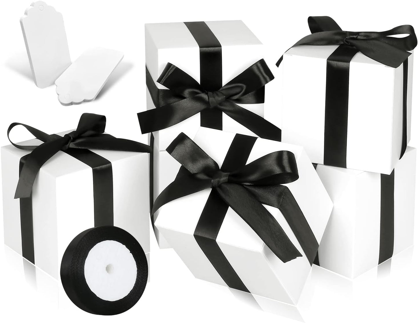 100 Pack Small Gift Boxes, 2x2x2 Inches Favor Boxes White Paper Gift Boxes with Lids for Presents, Crafting, Cupcake Boxes, Gifts, Candy Boxes for Wedding Party Bridal Shower Baby Shower Favors