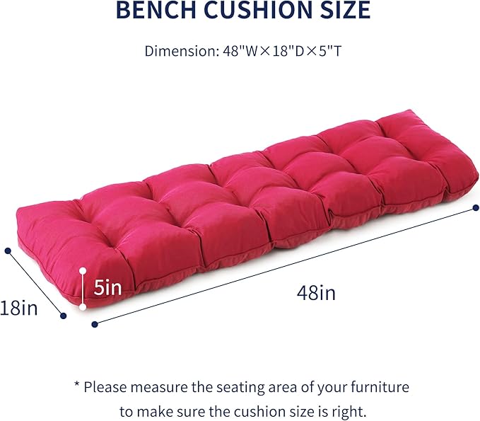 IPYNBAP Outdoor Bench Cushion, Waterproof Bench Cushion - Image 2