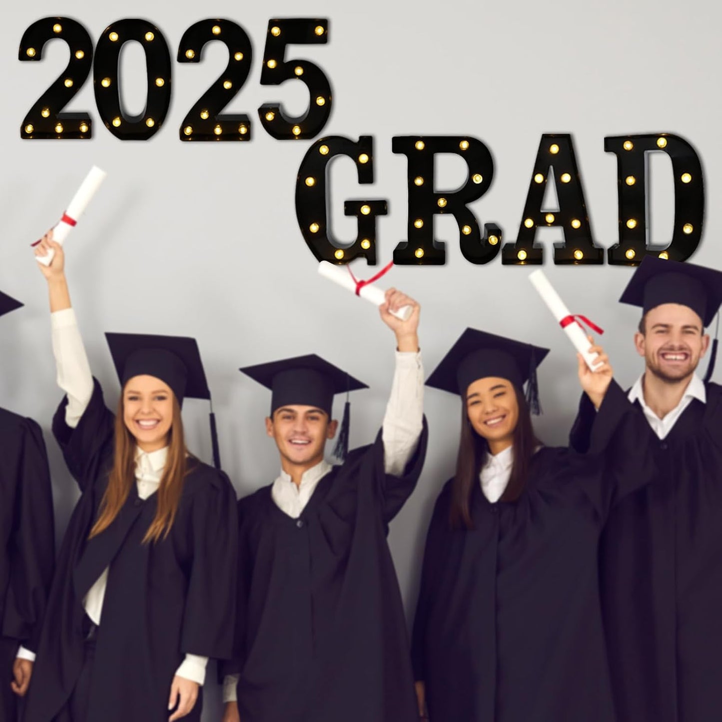 LED Marquee Numbers, 8.58 Inch Led Light Up Numbers for Party, Small Light Up Letters, Battery Powered Lighted Number for Table, Birthday, Night Light, Christmas or Home Decor (Black, Number 5)