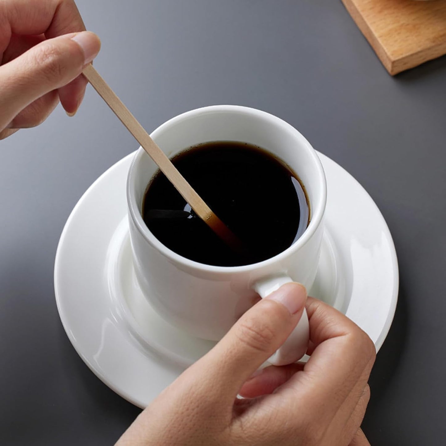 1200 Pcs Individually Wrapped Wooden Coffee Stirrers, 5.5 Inch Disposable Bulk Smooth Rounded Edges Wood Stirrers for Coffee, Cocktail and Hot Drinks