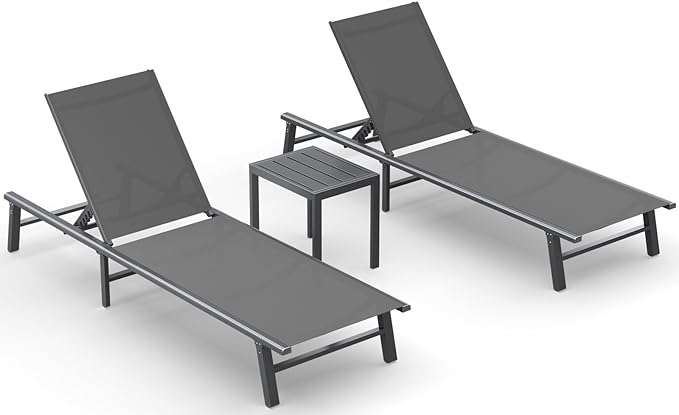 Ciokea Foldable Outdoor Lounge Chair Set of 2 by CIOKEA