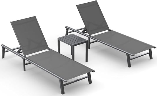 Ciokea Foldable Outdoor Lounge Chair Set of 2 by CIOKEA