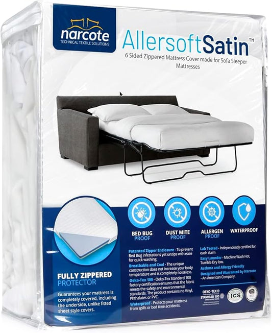 Allersoft| Queen Sleeper Sofa Mattress Cover by Allersoft