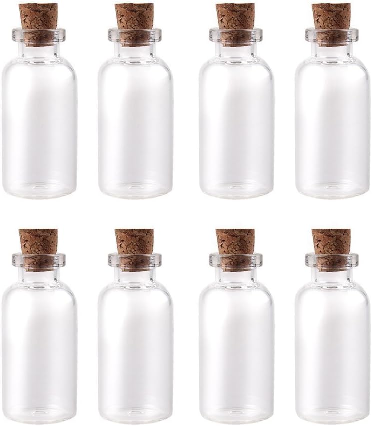 Super Z Outlet Mini Clear Glass Jars Bottles with Cork Stoppers for Arts & Crafts, Projects, Decoration, Party Favors - Size: 1-1/2" Tall X 3/4 Inches Diameter (24 Count)