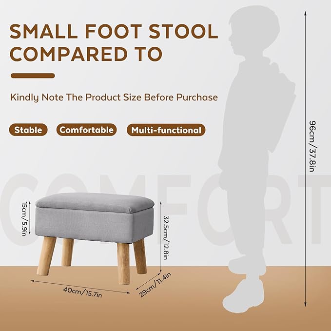 Storage Ottoman, Small Foot Stool Ottoman - Image 2