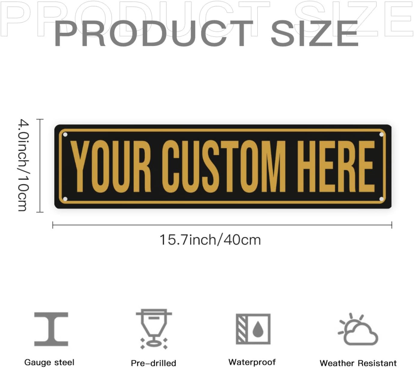 Custom Street Signs - Custom Metal Sign - Personalized Road Sign - 4"x16" - Minimalist Style - For Home, Office, Business & More