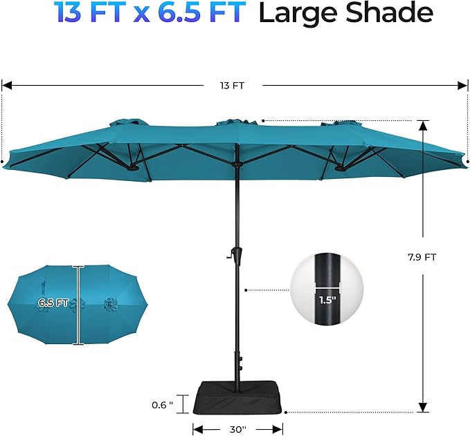 SUPERJARE 13FT Outdoor Patio Umbrella - Image 8