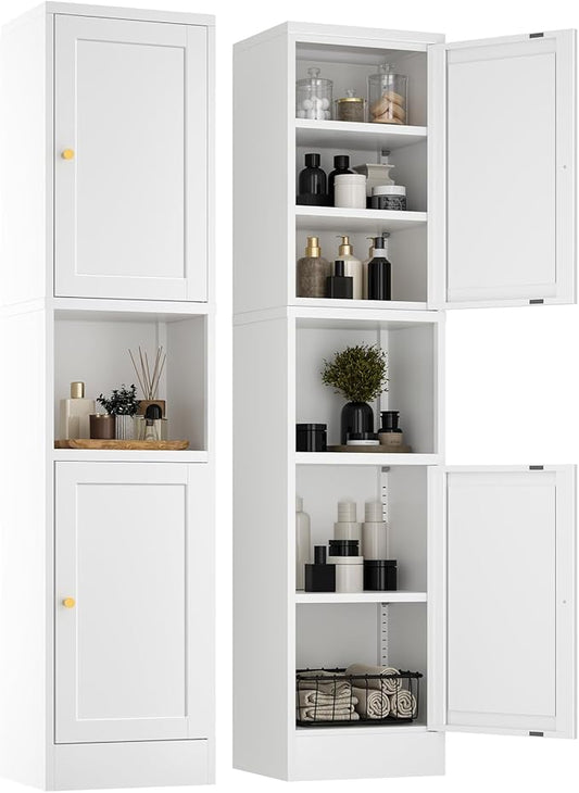 YAUWOH 2-Door Metal Storage Cabinet, Tall Slim Pantry Organizer by YAUWOHFactoryOutletsColorfulMetalFurniture