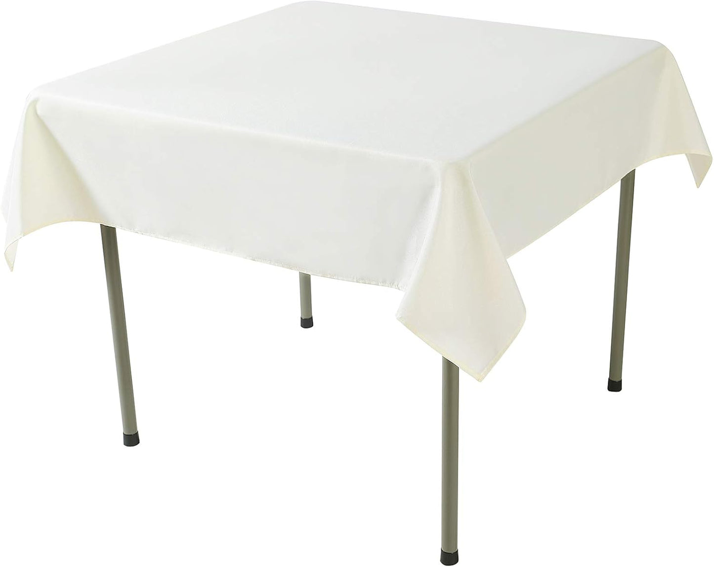 Cupuamon Square Tablecloth 52x52 inch Washable Polyester Fabric Table Cloth for Wedding Party Dining Banquet Decoration（52x52,Ivory）