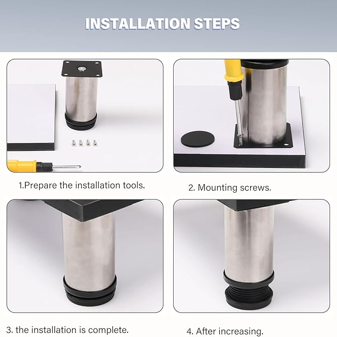 4 Pack Furniture Legs 2 Inch Patas Para Muebles Adjustable Furniture Feet - Image 3