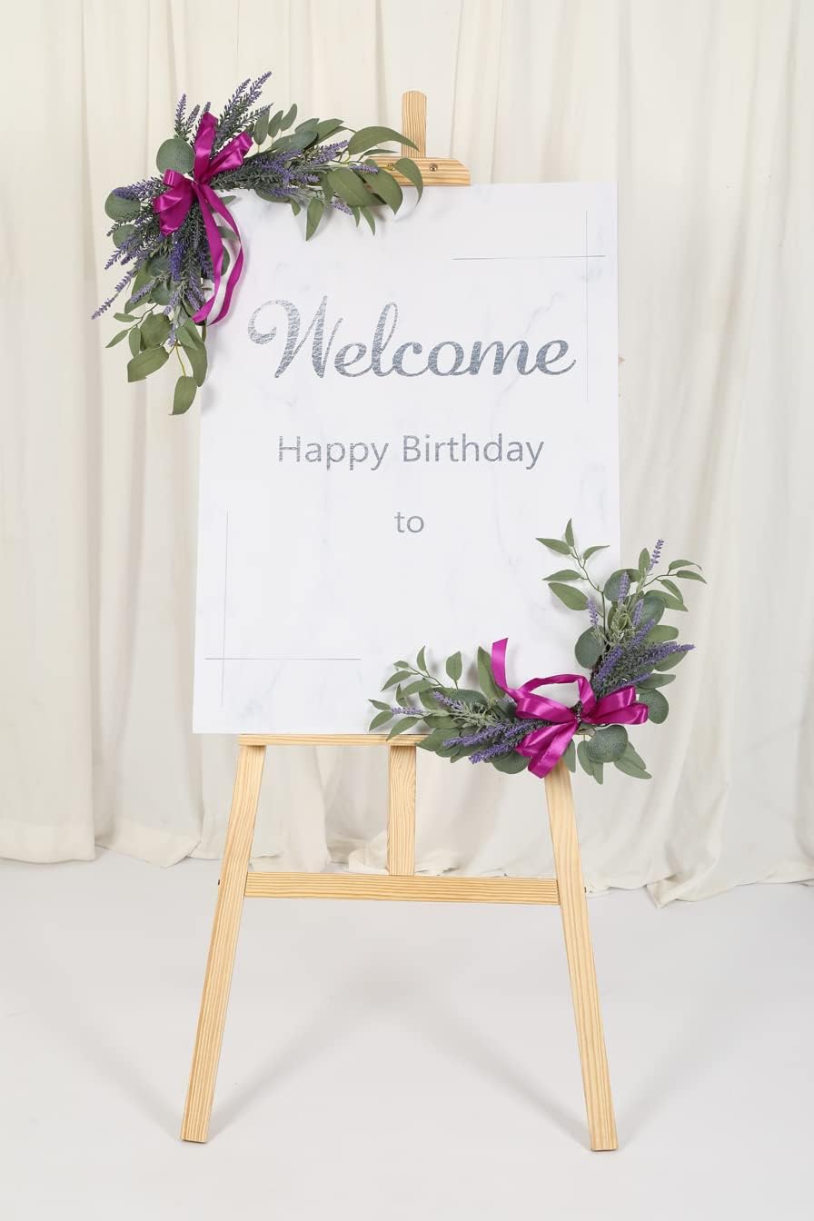 H&W 2pcs Artificial Wedding Arch Flowers for Wedding Sign, Floral Swag Dusty Decor for Reception Ceremony Backdrop Sweetheart Table （Lavender）