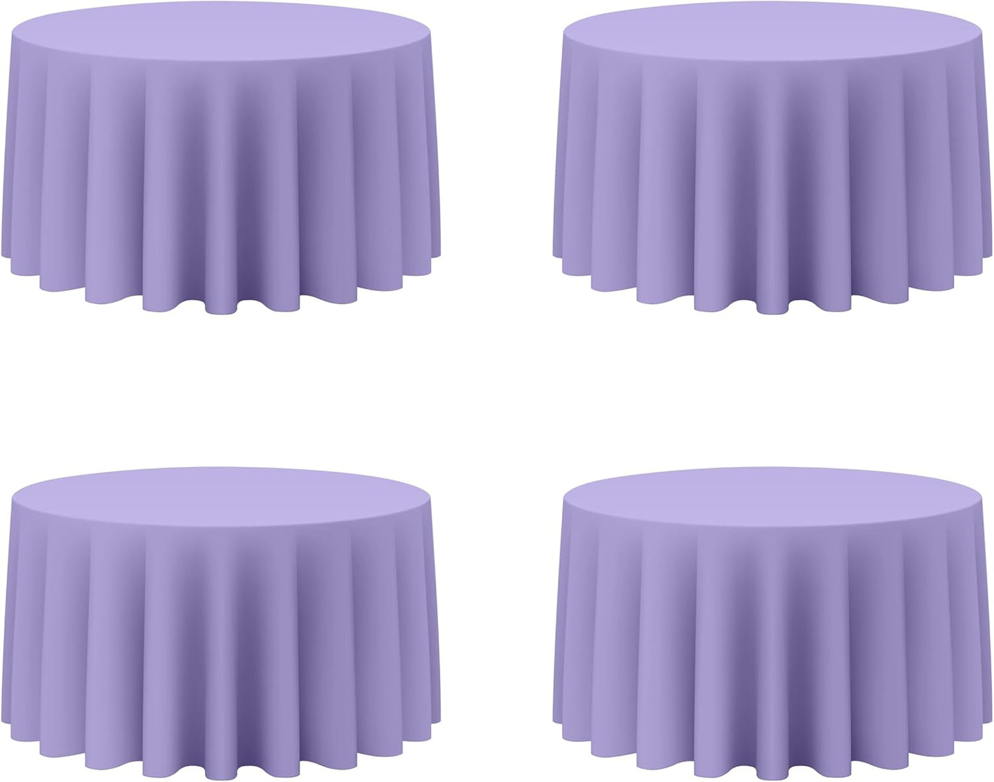 BRILLMAX 4 Pack Lavender Round Tablecloths 120 Inch - Circle Bulk Linen Polyester Fabric Washable Table Cloth Cover for Wedding Reception Banquet Birthday Party Buffet Restaurant