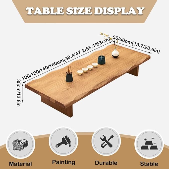 Rectangular Style Low Table, Japanese Floor Table, Tatami Table, Vintage Tea - Image 7