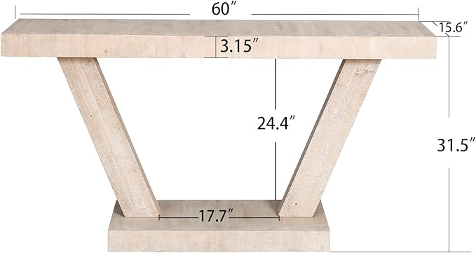 60" Wood Console Table for Entryway Bench - Image 2