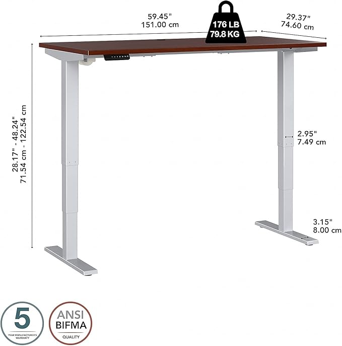 Bush Business Furniture 60-inch Electric Height Adjustable Standing Desk - Image 5