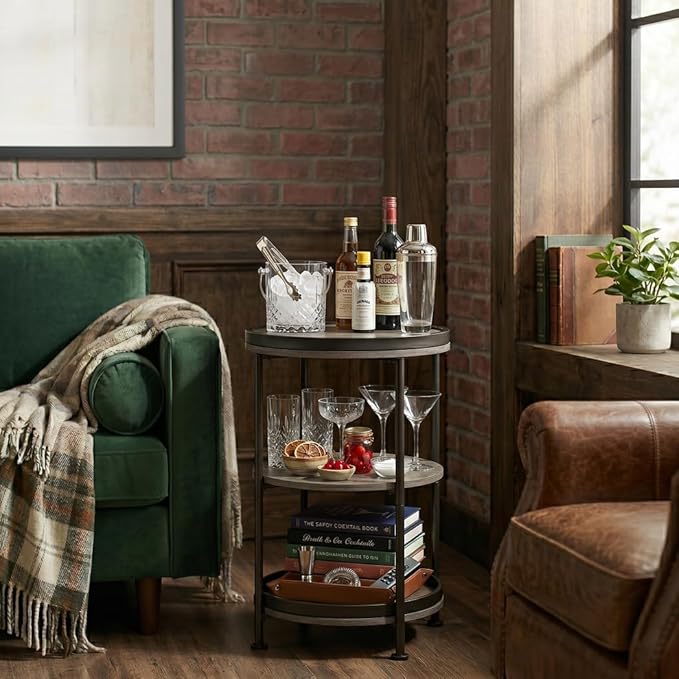 Dulcii Round Side Table with 3 Shelves - Image 6