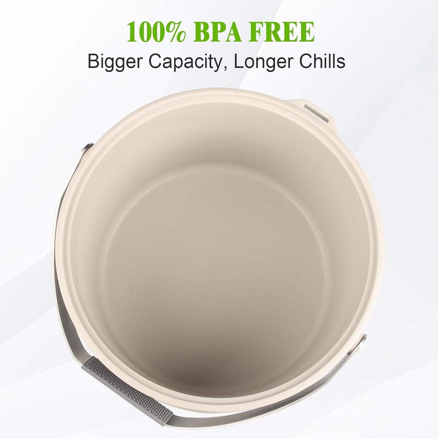 5Quart/4.8L Insulated Ice Bucket with Scoop & Lid, Double-Wall Ice Bucket,Large Party Bucket BPA Free for Cocktail Bar, Champagnes (White)