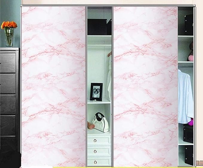 practicalWs 15.7 in x 236.2 in Self-Adhesive White Pink Marble Removable - Image 4