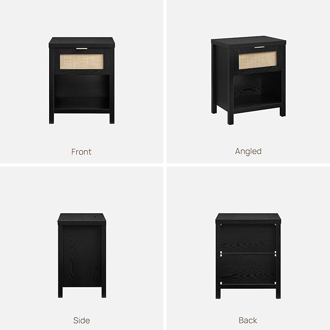SICOTAS Rattan Nightstand, Farmhouse Night Stands - Image 9